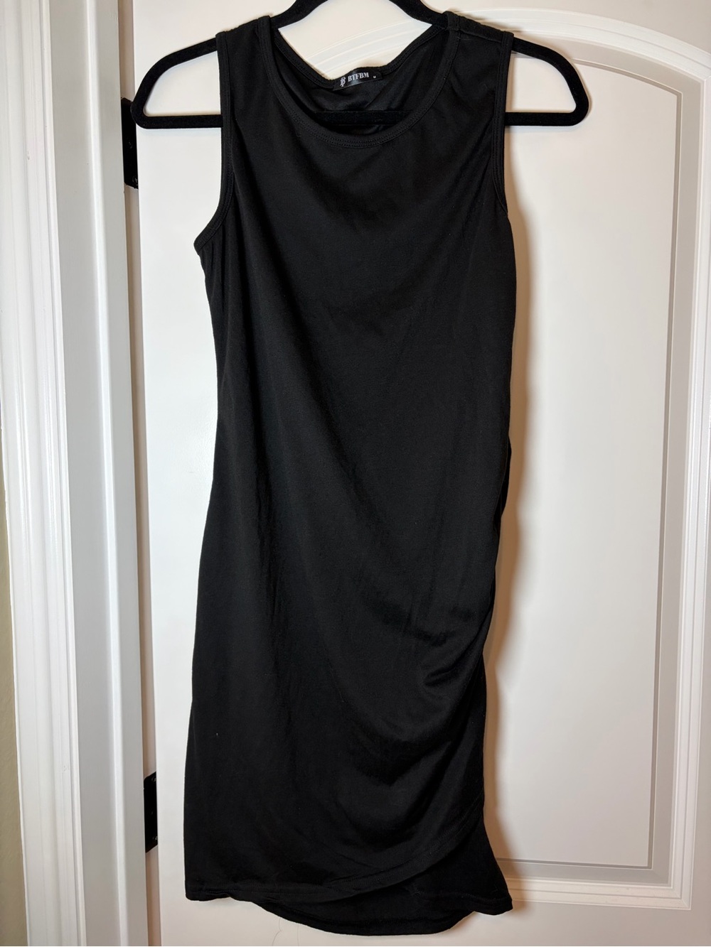 BTFBM Ruched Black Sleeveless Dress